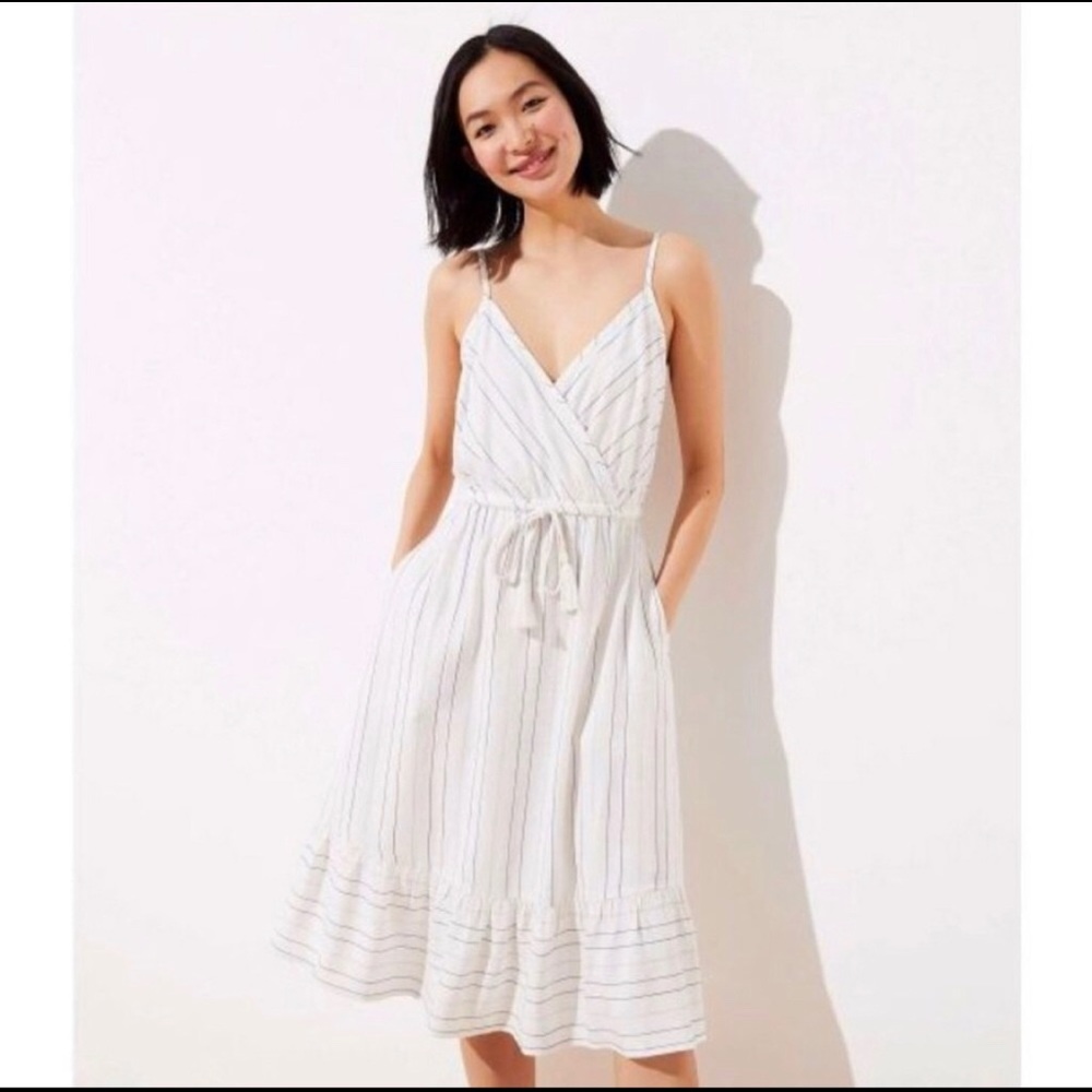 LOFT Shimmer Shine Strappy Pocket Dress 4